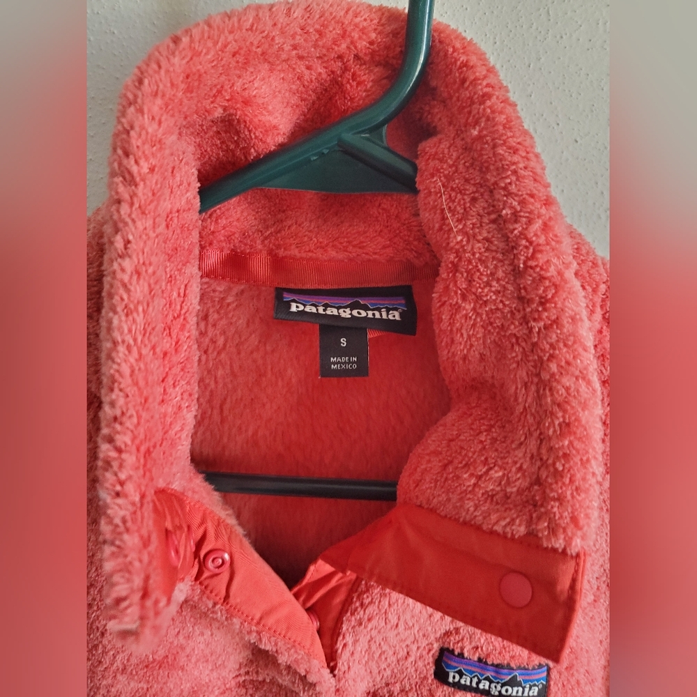 Patagonia Snap Collar Pink Fleece Pullover Sweater Womens Small - Picture 5 of 6